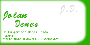 jolan denes business card